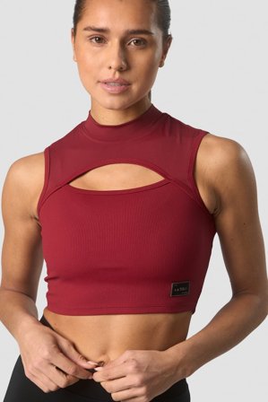 ICANIWILL - Shourai Cropped Tank Top Wmn Blood Red- Training tank tops - Damen - ICIW