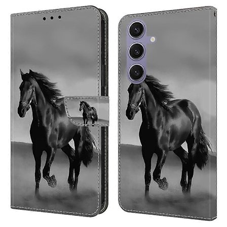 For Samsung Galaxy S25 Deksel Magnetisk Lås 3D Mønster Lær Lommebok Telefon Deksel Multicolor Style D