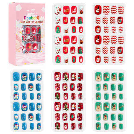 120 stk/sett Barn søte løsnegler Komplett DIY Nail Art
