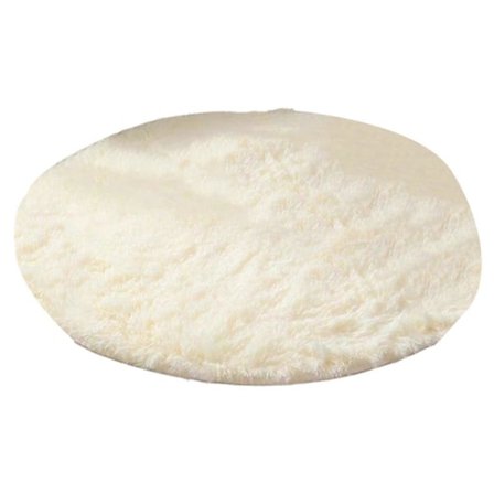 Luksuriøst rundt, blødt tæppe til soveværelse, superblødt, slidstærkt, skridsikkert design, rundt tæppe, gulvtæppe Beige 60cm