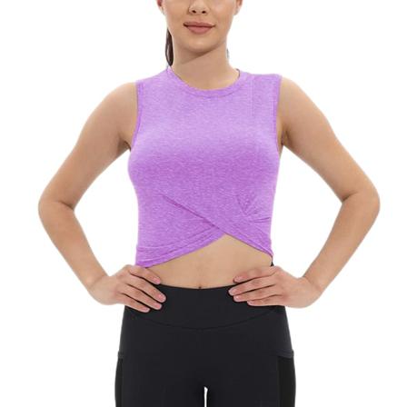 Enfärgade Linne För Kvinnor Ärmlösa Crop Tops
