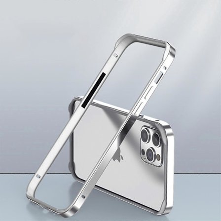 Metall Bumper Ram Skal för iPhone 15 Pro Max/Ultra - Aluminiumram, Slim, Hårt Skal blå_tfrf