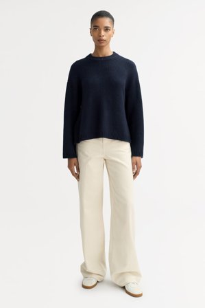 Soft Goat - Chunky crewneck - Kashmirtröja dam - L - Navy