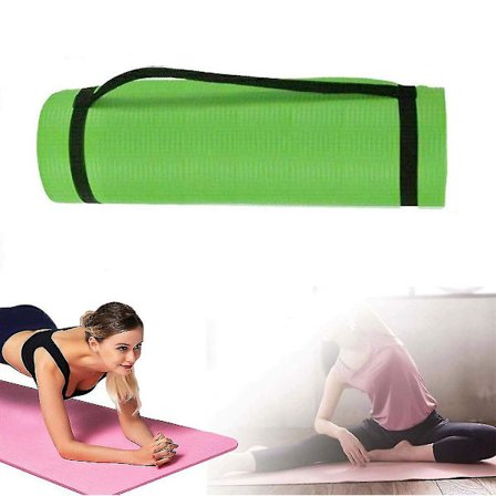 Yogamatte, sklisikker, ekstra tykk yogamatte, pilatesmatte, treningsmatte, fitnessmatte med skulderstropp