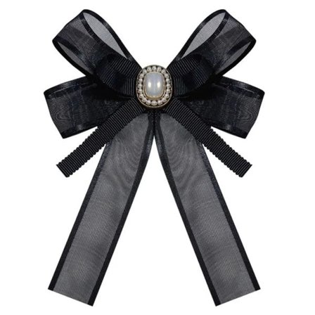 Koreansk stil kvindelig studenterbroche med imiteret perle og roset, vintage netbånd, formel skjortekrave nål