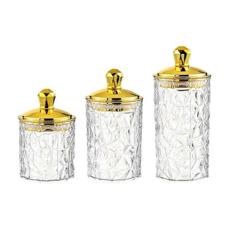 3 kappaletta suljettuja säilytyspurkkeja ilmatiiviillä kansilla, koristeellisia läpinäkyviä keittiöpurkkeja karkkien, keksien, välipalojen ja 