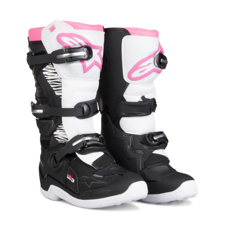 Stivali Cross Donna Alpinestars Stella Tech 3 Nero/Bianco/Rosa 37