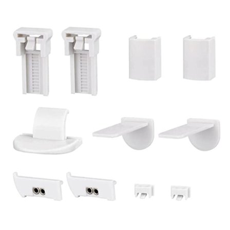 2 sett 20mm plisségardin reservedeler sett klemme støttefeste plisséklemme støtte tilbehør klemme støtte med plugg for plisségardiner