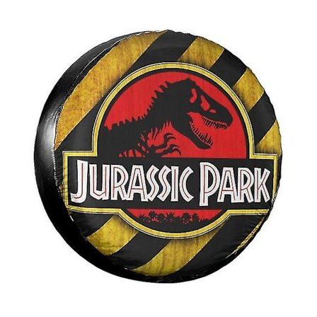 Jurassic Park Logo Gul cover för Jeep Mitsubishi Pajero Giant Dinsaur Car Wheel Covers 14'' 15'' 16'' 17'' Inch