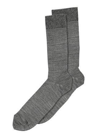 mp Woman Uld/silke strømper Grey Melange 40-42, Tøj & Bolig, Ankelsokker, Damesokker