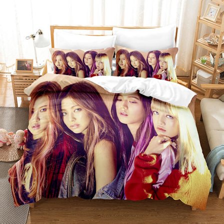 Blackpink 3D-Painettu Petaussetti Peitto Peitetyynyliina Lastenlahja UK YKSIKKÖ 135x200cm