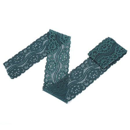 Blommönstrad Spetsband Dekoration Kläder DIY Hantverk 10 Yard 5cm Bredd Atrovirens