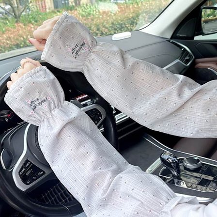 Sommar Koreansk version lätta, andningsbara ärmar för kvinnor, friskt solskydd för utomhuskörning, armärmar, lös elastisk solskydd