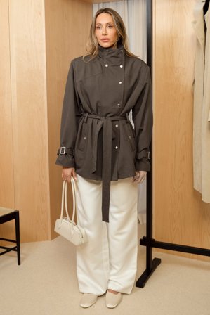 Alexia x NA-KD kurzer Trenchcoat mit großen Schulterpolstern - Trenchcoats - Braun - EU 42