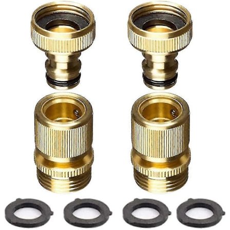 3/4" Hurtigkoblingssæt 3/4" Massiv Messing GHT Haneadapter Vand