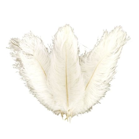 10 stk Strudsefjer Plume Centerpiece Bryllupsfest Bordsdekoration 30-35cm Hvid