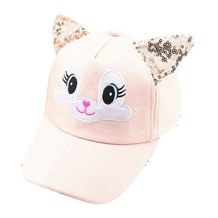 Småbarn Baby Barn Katt Paljetter Baseball Keps Flickor Justerbar Sol Snapback Hatt (FMY)