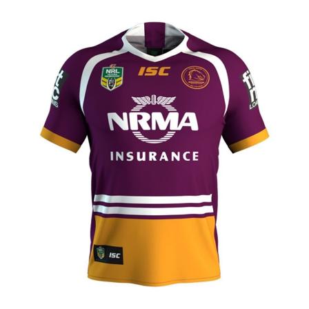 Mordely Brisbane Broncos 2018 Hemma Borta Rugbytröja Herrfotbollsuniform Home L