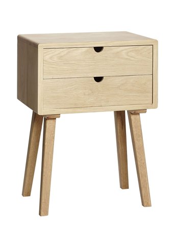 Hübsch Hide Bedside Table - Beige - ONE SIZE