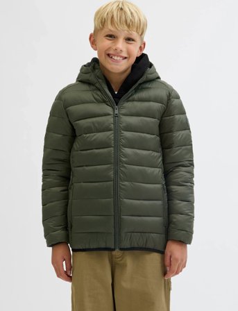 Jack & Jones Jjebradley Light Puffer Hood Jnr - Khaki green - 140