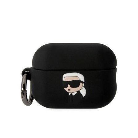 Karl Lagerfeld KLAP2RUNIKK AirPods Pro 2-deksel svart/svart Silikon Karl Head 3D
