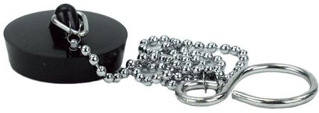 Gelia 3010036222 Propp til vaskeservant med kulekjede og S-krok, Baderom