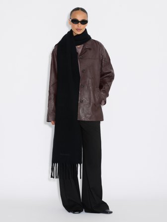 Holzweiler Idro Lambswool Tassel Scarf - Black - Women's - One size