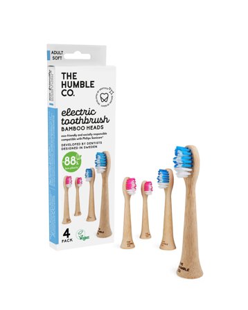 The Humble Co. - Brosse à Dents En Bambou - Electric Heads 4p Bleu/e
