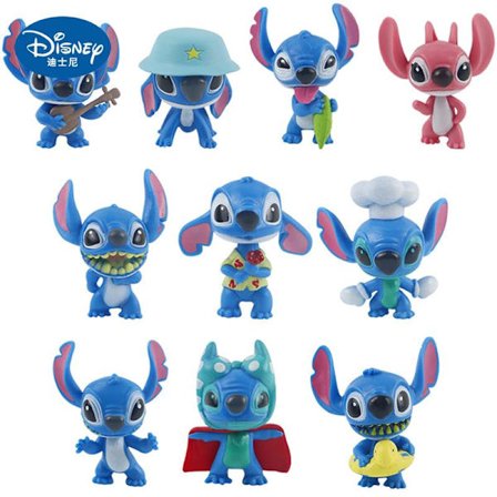 Disney Anime Figur Mini Lilo & Stitch 10 stk. Figursett