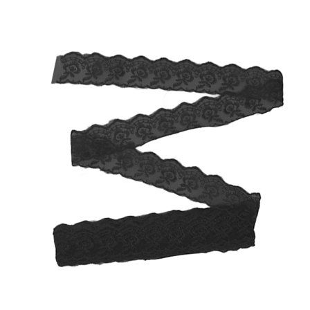 Spetsband 10 meter mjuk elastisk spets tyg för sömnad kläder bröllopsfest dekoration presentinslagning svart