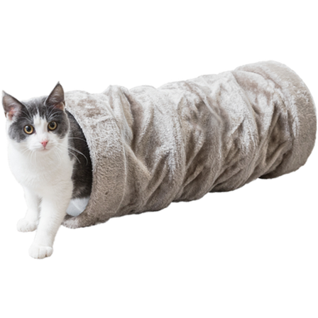 Trixie - Leketunnel i plysj Grå 60 cm - Katt - Katteleker & viftepinner - Leketuneller og rasleposer - ZOO.no