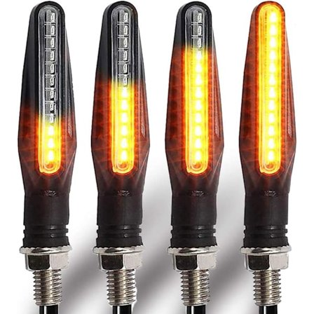 Motorsykkel blinklys med flytende gult lys - 4 stk