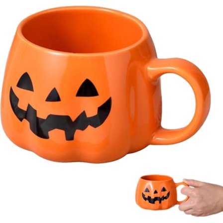Sød Keramik Græskar Kop Halloween Krus Keramik Græskar Halloween Tema Espresso Kop Drikkemug Halloween Kaffe Kopper