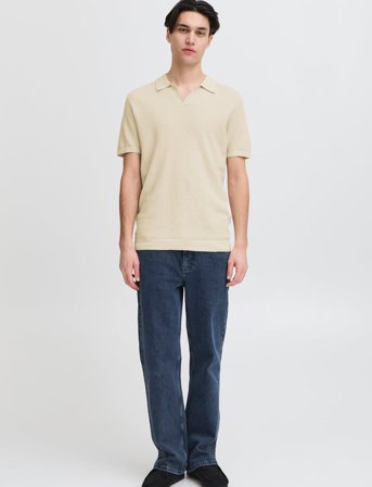 Casual Friday Cfmateo Ss Structured Polo Knit - Beige - S