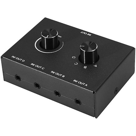 4-port lydbryter, 3,5 mm lydbryter, stereo aux-lydvelger, 4 innganger 1 utgang/1 inngang 4 utganger