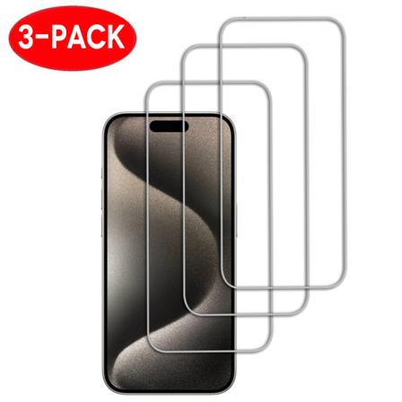 3-Pack - iPhone 15 Plus skjermbeskytter i herdet glass