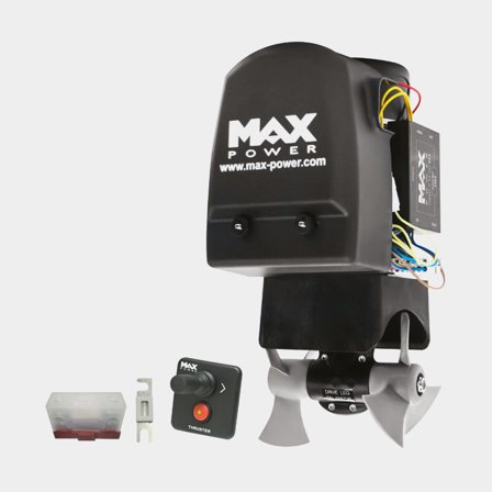 Kit elica di prua Max Power CT45, 12 V, 39 KgF, installazione a tunnel, 2 eliche, con joystick + fusibile e portafusibile, adatto per imbarcazioni tra