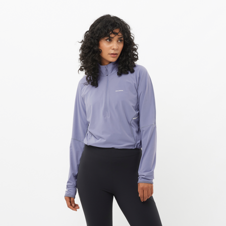 Salomon - Drugie warstwy (termiczne) Odzież Sense Aero Hybd Cp Plvr W - Blue Granite