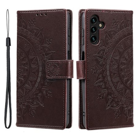 SKALO Samsung A56 5G Mandala Flip Cover - Brun
