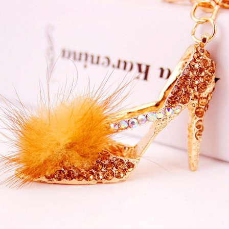 1 st högklackade skor design hänge strass kung ring väska hängande dekoration guld