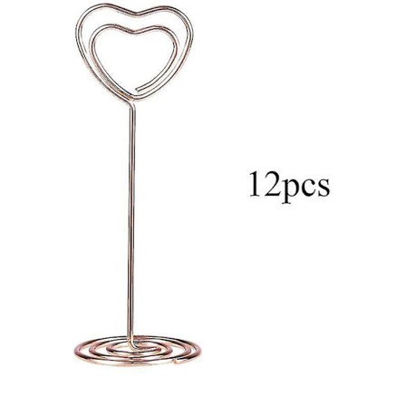 12 Pieces Heart Place Card Holder Photo Holder Heart Card Holder