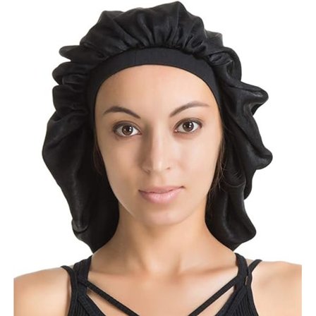 Suuri satiini silkki Bonnet-unihattu – (musta) Luksus kangas, Premi