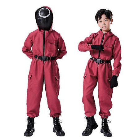 Barn Squid Play Kostyme Cosplay Jumpsuit + Maske H square square 140cm