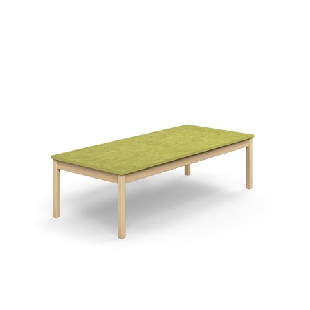 Table DECIBEL, 1800x800x530 mm, noise reducing linoleum, birch/green grey