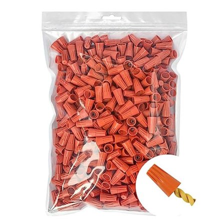 500 stk. Elektriske Ledningsforbindelser - Orange Ledningshætter Skrueklemmer -