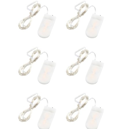 LED Fairy Lights, 6st 1m 10 lampor färgade ljusslingor för