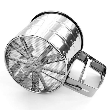 Melsikt, melissikt, med håndtak, rustfritt stål kjøkkenutstyr, finmasket sil