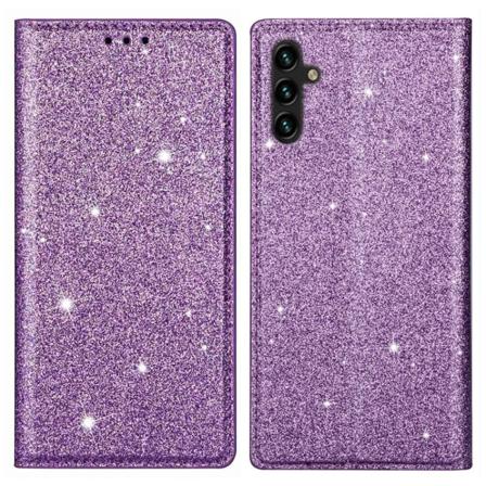 Glitter-lompakkokotelo Samsung Galaxy A14 - Lila