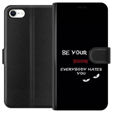 Yhteensopiva Lompakkokotelo Apple iPhone 6 Tumma minimalistinen tekstillustraatio ironisella viestillä ja uhkaavan silmien mustalla kontrastilla