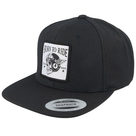 Born To Ride - Nero snapback Cappellino - Free Soul Skull Patch Black Snapback @ Hatstore